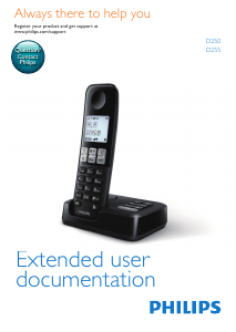 Bruksanvisning Philips D2552B Trådlös telefon