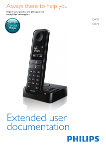 Bruksanvisning Philips D4751W Trådlös telefon