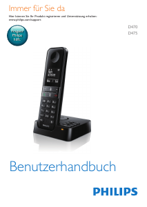 Bedienungsanleitung Philips D4752B Schnurlose telefon