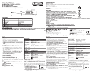 Manual de uso Citizen CTA 303 Termómetro