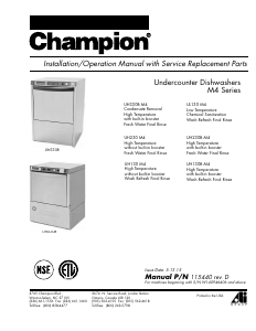 Manual Champion UH330B M4 Dishwasher