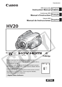 Manual Canon HV20 Camcorder