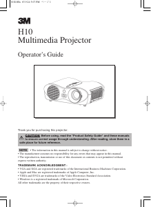 Manual 3M H10 Projector