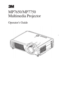 Manual 3M MP7650 Projector
