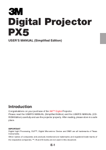 Mode d’emploi 3M PX5 Projecteur