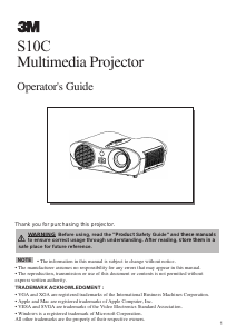 Manual 3M S10C Projector
