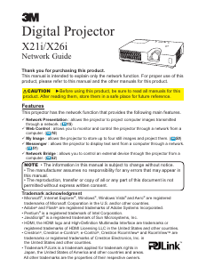 Manual 3M X21i Projector