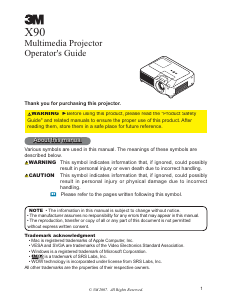 Manual 3M X90 Projector