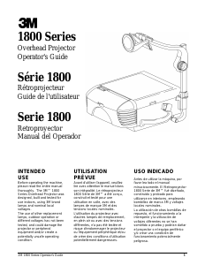 Mode d’emploi 3M 1800 Rétroprojecteur