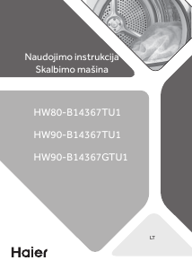 Vadovas Haier HW80-B14387U1 Skalbimo mašina