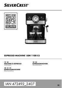 Mode d’emploi SilverCrest IAN 472492 Machine à expresso