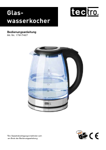Bedienungsanleitung Tectro 17917407 Wasserkocher