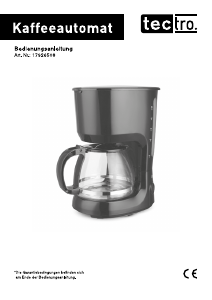 Bedienungsanleitung Tectro 17926508 Kaffeemaschine