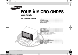 Mode d’emploi Samsung MW109M Micro-onde