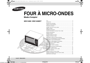 Mode d’emploi Samsung MW109MST Micro-onde