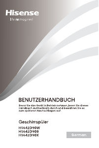 Bedienungsanleitung Hisense HS642D90X Geschirrspüler