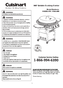 Manual Cuisinart CGG-999 Barbecue