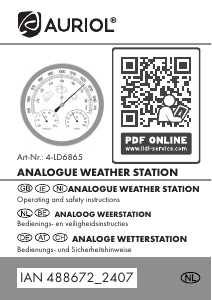 Bedienungsanleitung Auriol IAN 488672 Wetterstation