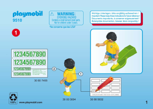 Instrukcja Playmobil set 9510 World Cup 2018 Piłkarz reprezentacji Brazylii