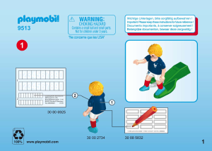 Manuale Playmobil set 9513 World Cup 2018 Calciatore francese