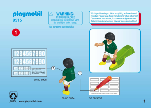 Instrukcja Playmobil set 9515 World Cup 2018 Piłkarz reprezentacji Meksyku