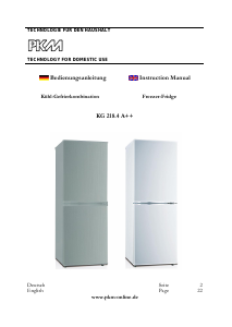 Handleiding PKM KG 218.4 A++ Koel-vries combinatie