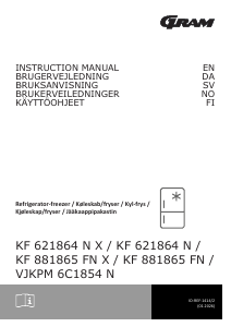 Bruksanvisning Gram VJKPM 6C1854 N Kyl-frys