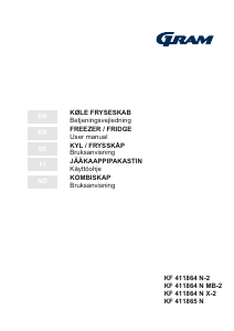 Brugsanvisning Gram KF 411864 N MB-2 Køle-fryseskab