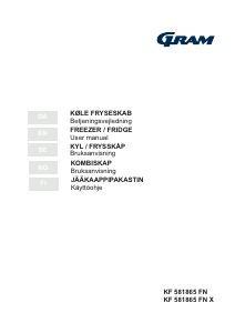 Brugsanvisning Gram KF 581865 FN Køle-fryseskab