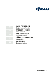 Käyttöohje Gram KFI 501755 N Jääkaappipakastin