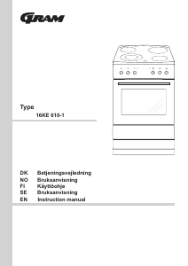 Brugsanvisning Gram 16KE 610-1 Komfur