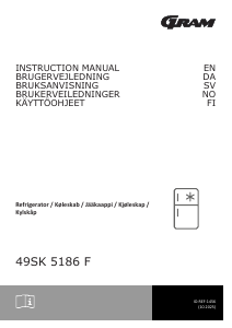 Brugsanvisning Gram 49SK 5186 F Køleskab