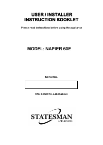 Bruksanvisning Statesman NAPIER60EW Spis