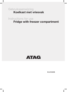 Bruksanvisning ATAG KU2590B Kylskåp