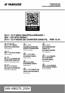 Manual Parkside IAN 496270 Radio
