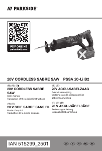 Mode d’emploi Parkside IAN 515299 Scie sabre