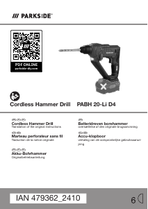 Brugsanvisning Parkside IAN 479362 Borehammer