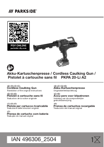Manual de uso Parkside IAN 496306 Pistola de cartucho