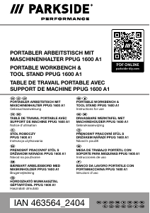 Brugsanvisning Parkside IAN 463564 Arbejdsbænk