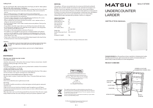 Handleiding Matsui MUL1107WW Koelkast