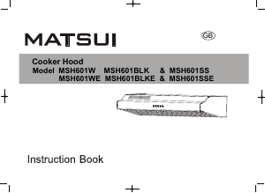 Manual Matsui MSH601BLK Cooker Hood