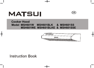 Manual Matsui MSH601SSE Cooker Hood