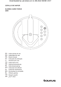 Manuale Taurus Sliding Care Force 2200 Vaporizzatore indumenti
