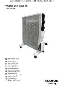 Instrukcja Taurus Tropicano Mica 3D 1500 Ogrzewacz