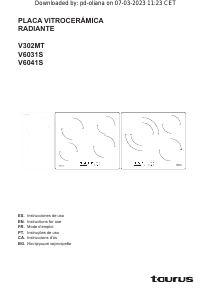 Manual de uso Taurus V6031S Placa