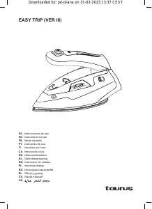 Manuale Taurus Easy Trip Ferro da stiro