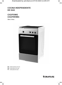 Manual de uso Taurus CIG3FWHMG Cocina