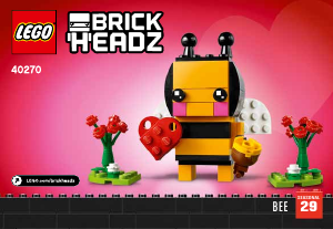 Mode d’emploi Lego set 40270 Brickheadz Abeille de Saint-Valentin