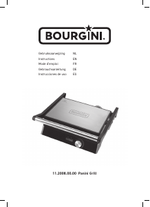 Manual Bourgini 11.2008.00.00 Panini Contact Grill
