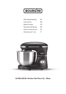 Manual Bourgini 22.5042.00.00 Kitchen Chef Plus Stand Mixer